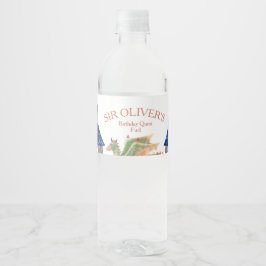 Etiqueta Para Botella De Agua Caballero y Dragón