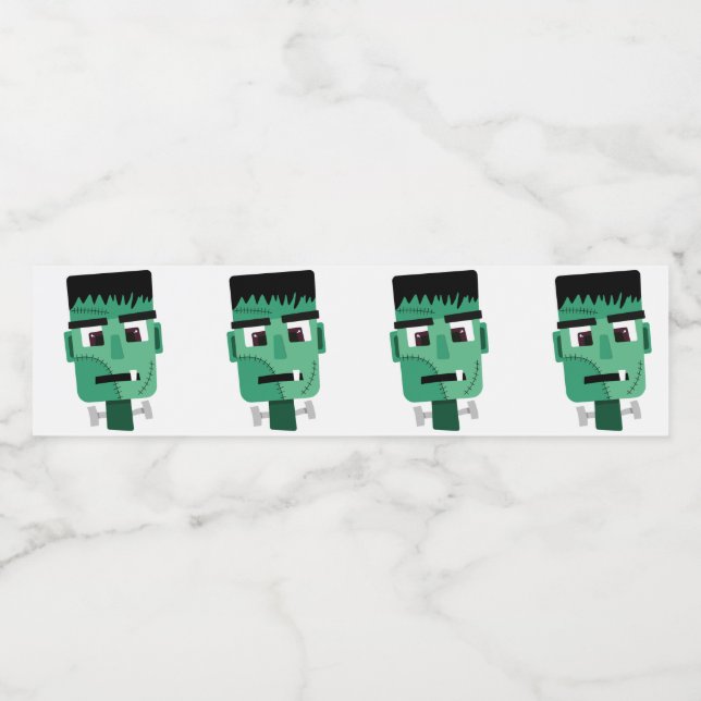 Etiqueta Para Botella De Agua Cabeza de Frankenstein Monster (Etiqueta única)