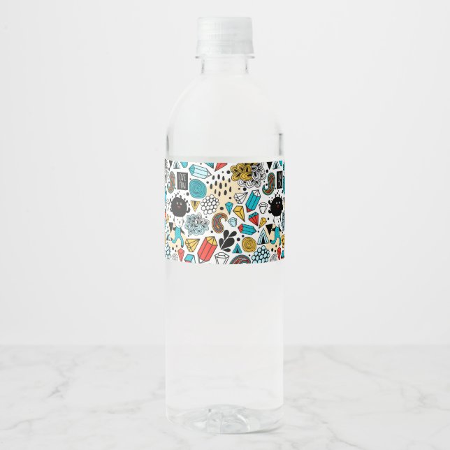 Etiqueta Para Botella De Agua Cabeza loca (Anverso)