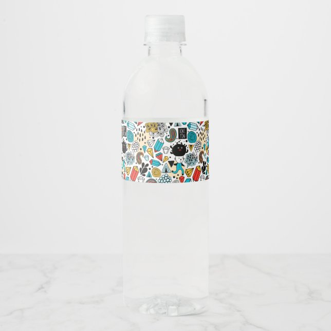 Etiqueta Para Botella De Agua Cabeza loca (Anverso)