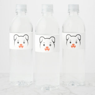 Etiqueta Para Botella De Agua Cachorro de cachorros