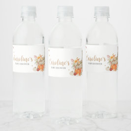 Etiqueta Para Botella De Agua Caer En Amor Calabaza Naranja
