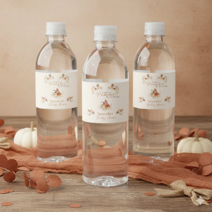 Etiqueta Para Botella De Agua Caída Elegante Calabaza Rústica