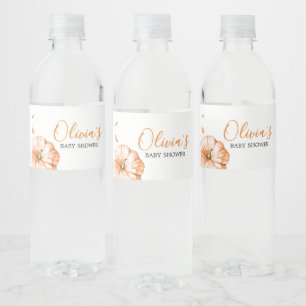 Etiqueta Para Botella De Agua Caída minimalista Pequeña Calabaza Baby Shower