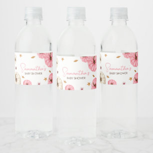 Etiqueta Para Botella De Agua Caída Rosa Pequeña Calabaza Baby Shower