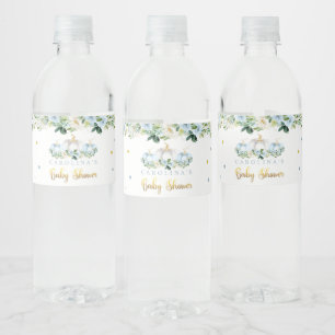 Etiqueta Para Botella De Agua Calabaza azul caída del niño Baby Shower de cala