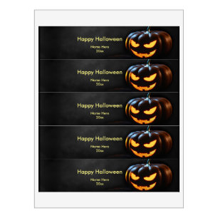 Etiqueta Para Botella De Agua Calabaza de Halloween