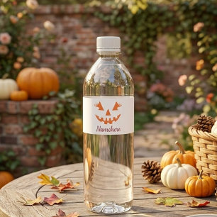 Etiqueta Para Botella De Agua Calabaza de Halloween personalizada femenina Jack