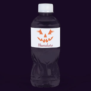 Etiqueta Para Botella De Agua Calabaza de Halloween personalizada femenina Jack