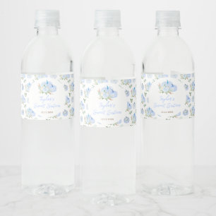 Etiqueta Para Botella De Agua Calabazas Azules Floral Sweet Sixteen
