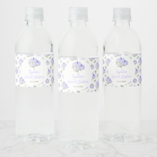 Etiqueta Para Botella De Agua Calabazas Moradas Floral Cumpleaños Dieciséis