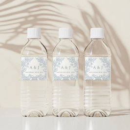 Etiqueta Para Botella De Agua Caligrafía minimalista Favoritos de boda terracota