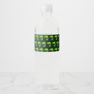 Etiqueta Para Botella De Agua Camaleón verde lindo