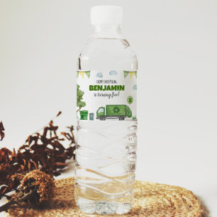 Etiqueta Para Botella De Agua Camión de basura Etiqueta de botella de agua de cu