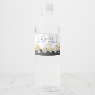 Etiqueta Para Botella De Agua Camión de construcción Botella de agua de cumple