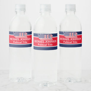 Etiqueta Para Botella De Agua Campaña Política de Elección Única