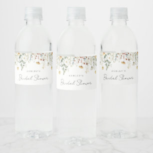 Etiqueta Para Botella De Agua Campo de flores silvestres de verano para despedid