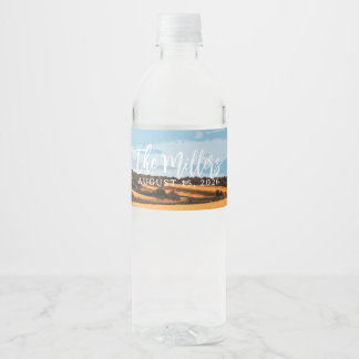 Etiqueta Para Botella De Agua Campo de Trigo Dorado Rústico Soleado Campo Verano