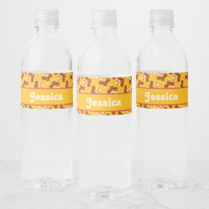 Etiqueta Para Botella De Agua Caña de caramelo envuelta con arco rojo