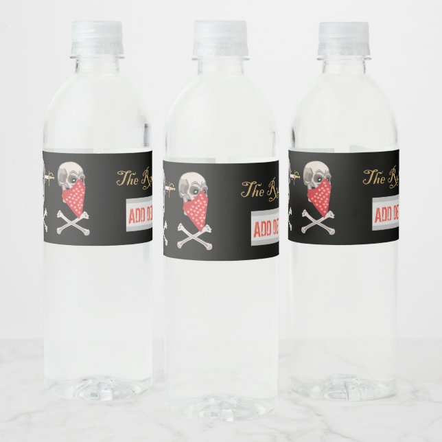 Etiqueta Para Botella De Agua CAPITÁN MAYFLOWER'S Flag for Billy One Hand label (Botellas)