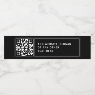 Etiqueta Para Botella De Agua Cargar tu propio código QR y Personalizable de tex