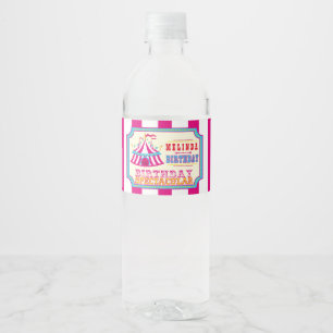 Etiqueta Para Botella De Agua Carnaval o circo, espectaculares cumpleaños de col