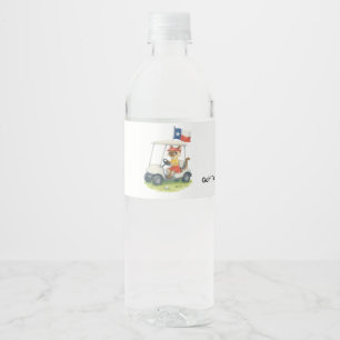 Etiqueta Para Botella De Agua Carro de golf de Texas