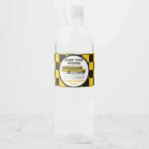Etiqueta Para Botella De Agua Cartel de Parada de Autobús Escolar Amarillo Cumpl