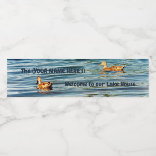 Etiqueta Para Botella De Agua Casa del lago