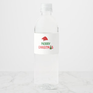 Etiqueta Para Botella De Agua celebración de fiesta de nochebuena con familia y