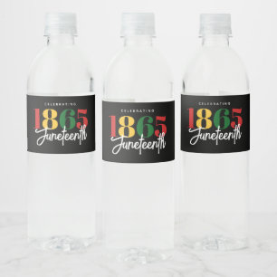 Etiqueta Para Botella De Agua Celebración de la libertad de la historia negra en