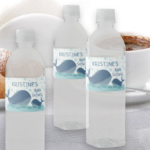 Etiqueta Para Botella De Agua Champán de Ballena Feliz Baby Shower Personalizado