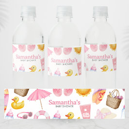 Etiqueta Para Botella De Agua Chapoteo de verano Baby Shower