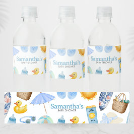 Etiqueta Para Botella De Agua Chapoteo de verano Baby Shower