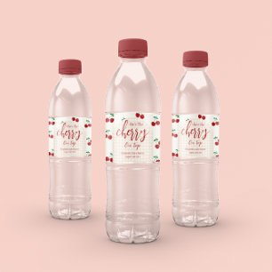 Etiqueta Para Botella De Agua Cherries Baby Shower