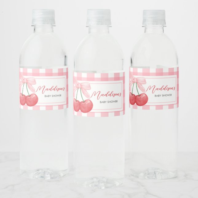 Etiqueta Para Botella De Agua Cherry on Top Baby Shower (Botellas)