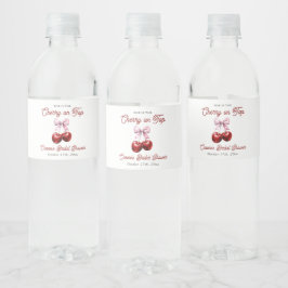 Etiqueta Para Botella De Agua Cherry On Top Rosa Moderno Arco Nupcial Despedida 