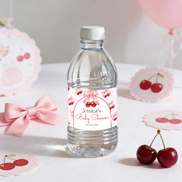 Etiqueta Para Botella De Agua Chica Cumpleaños Bebé Arcoiris Rosa Baby Shower