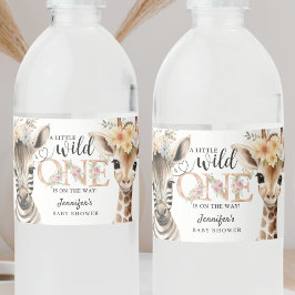 Etiqueta Para Botella De Agua Chica de animales de la jungla de Safari Baby Show