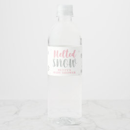 Etiqueta Para Botella De Agua Chica de invierno rosa Etiqueta de frasco de agua