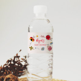 Etiqueta Para Botella De Agua Chica de Ladybug Baby Shower