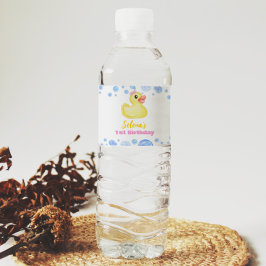 Etiqueta Para Botella De Agua Chica del pato de caucho Etiqueta de botella de ag