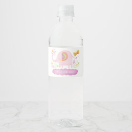 Etiqueta Para Botella De Agua Chica Elephant Baby Shower