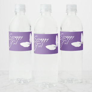 Etiqueta Para Botella De Agua Chica luchadora