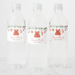 Etiqueta Para Botella De Agua Chica Red Santa Navidades Baby Shower