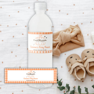Etiqueta Para Botella De Agua Chica Retro de Calabaza Caída de la Granja Baby Sh