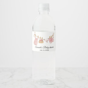 Etiqueta Para Botella De Agua Chica rosa Bohemian Clothes Baby Shower