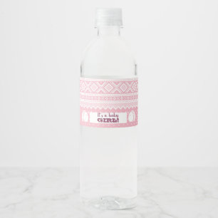 Etiqueta Para Botella De Agua Chica rosado Mariusgenser Baby Shower