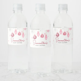 Etiqueta Para Botella De Agua Chica Santa Bebé Navidades Baby Shower