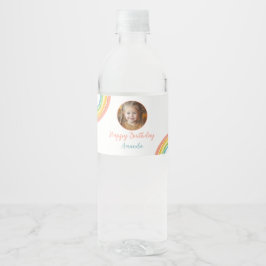 Etiqueta Para Botella De Agua Chicas del arcoiris del Pastel de color lindo foto